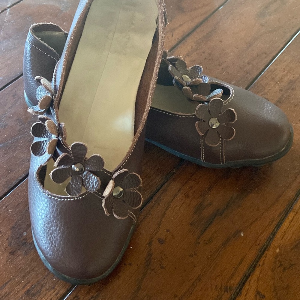 Maroon soft leather slip on shoes
